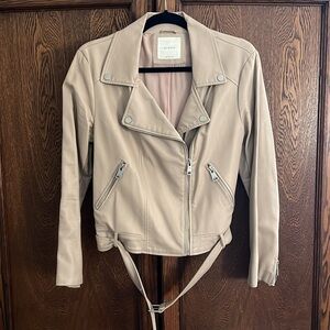Elodie Nude Pleather Moto Jacket